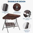 thumbnail image 4 of Balançoire de Porche Extérieure à 3 Places avec Support, Auvent Réglable et Textilène Imperméable, Chaise Balançoire à Cadre en Acier Robuste pour Cour Arrière, Véranda avant, Pelouse et Décoration de Jardin, 4 of 9