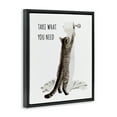 thumbnail image 2 of Take What You Need Toilet Paper Cat Black Floating Frame Canvas Art, 17 x 21, 2 of 8