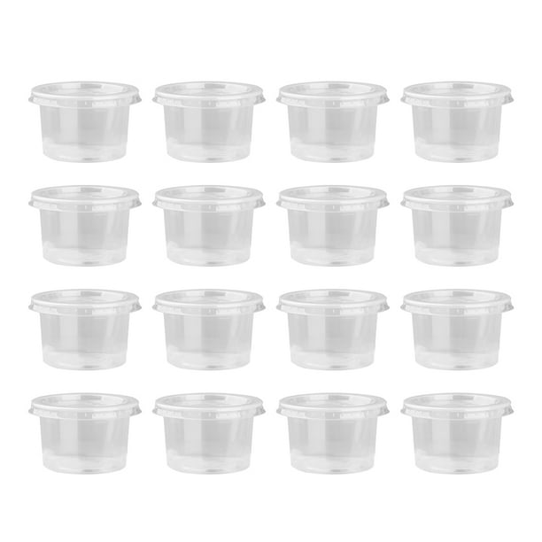 EeaseMX 50 recipientes desechables de plástico de 140 ml, transparentes, con tapas para mousses, salsas, gelatinas y yogur.