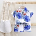 thumbnail image 2 of Karoyedx Boys' Clothing Sets Boys Shirt Shorts Sets Toddler Summer Outfits Hawaiian Beach Vacation Clothes Blue Size,3-4 Years, 2 of 7