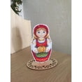 thumbnail image 2 of Counted Cross Stitch Kit Matryoshka Autumn SR-268 Plastic Canvas Needlework Easy Small Girl Red Brown By MP Studia, 2 of 6