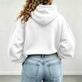 thumbnail image 6 of Jsaierl Women's Cropped Hoodies Trendy Solid Color Hooded Sweatshirt Athletic Pullover Workout Long Sleeve Tops Fall Clothes S-2XL, 6 of 7
