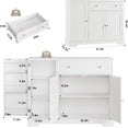 thumbnail image 3 of Buffet Cabinet with Storage, Modern Sideboard Buffet with Doors, Wood Coffee Bar Kitchen Storage Cabinet with Drawer and Adjustable Shelf for Kitchen, Dining Room, Living Room, White, 3 of 7