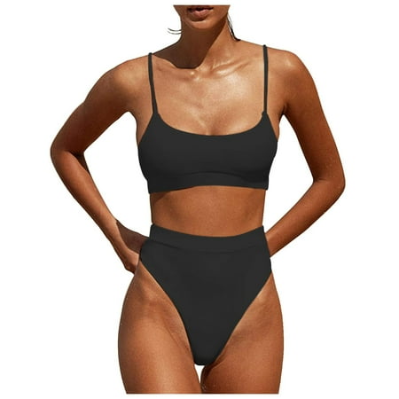 RUTAYY Womens High Waisted Swimsuits Bottom Padded Bathing Suits Bikini Sets Tops 2PCS Swimwear Brazilian Swim Wear