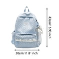 thumbnail image 3 of CUZIBR Girls Star Moon Floral Print Backpack Lace Trim Front Pocket Cute School Bag Lightweight Daypack For Youth Students Daily School Outdoor Travel, 3 of 4