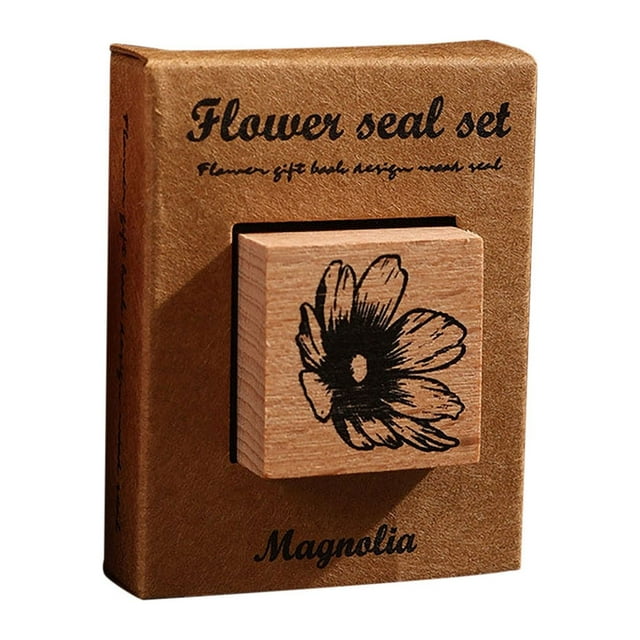 Flower Ritual Seals Flowers And Rites Collection Decorative Hand Tent Seals Vintage Wood Children's Seals Plant Flower And Grass Material Printing And Painting