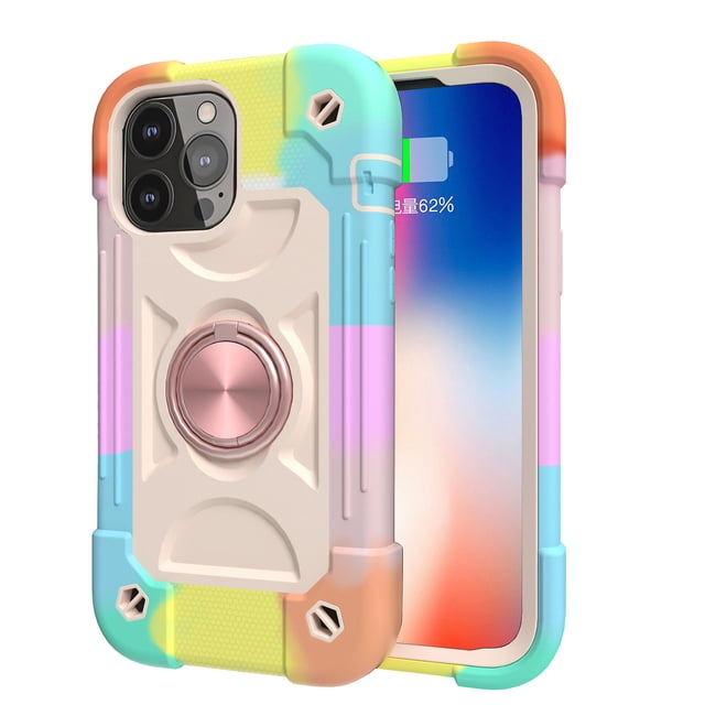 Compatible with iPhone 13 Pro Max Case 6.7 Inch with Ring Holder Durable