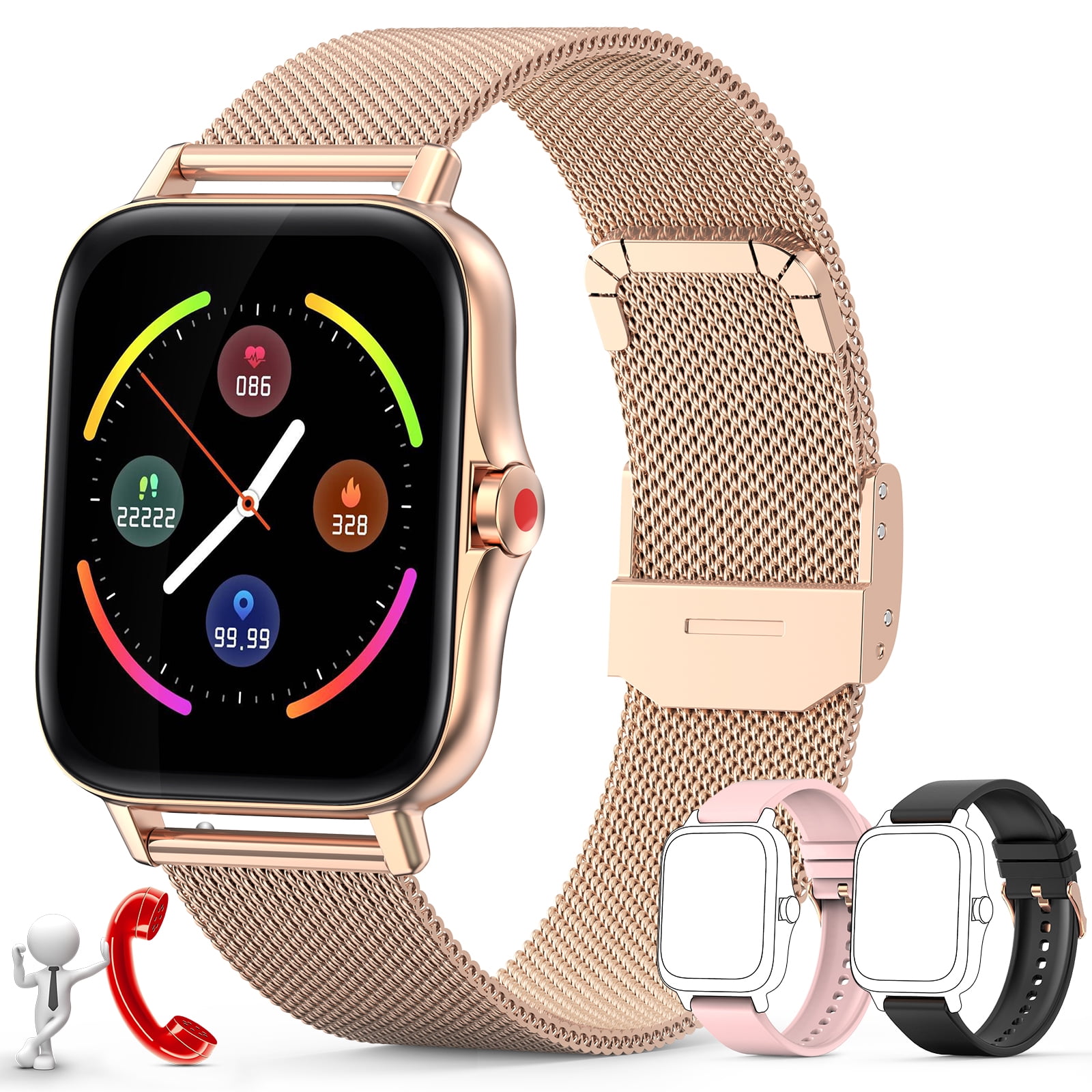gold rose smart watch