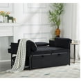 thumbnail image 3 of BSHTI Velvet Upholstered Loveseat,Twin Size Pull-out Sofa Bed,5 Angles Reclined Sleeper,Perfect for Home,Office,and Guest Room,Black, 3 of 51