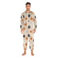 thumbnail image 3 of FORMRS Onesies Pajama for Adults Unisex Hoodie Winter Jumpsuit One Piece Sleepwear, Sizes S-2XL, Beige Halloween Pumpkin, 3 of 7