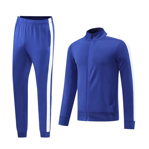 Zpanxa Boys' Clothing Sets Red Full Zip Track Jacket and Jogger Pants with Side Stripes Sportswear Soccer Training Uniform for Kids Blue 10-11 Years