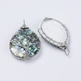 thumbnail image 2 of Abalone Shell/Paua Shell Big Pendants Wire Wrapped Pendants Teardrop with Tree Platinum 51x31x8mm Hole: 4.5x6.5mm, 2 of 2