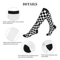 thumbnail image 6 of Black And White Checkered Compression Socks Circulation Running Athletic Sports for Women Men, 6 of 8