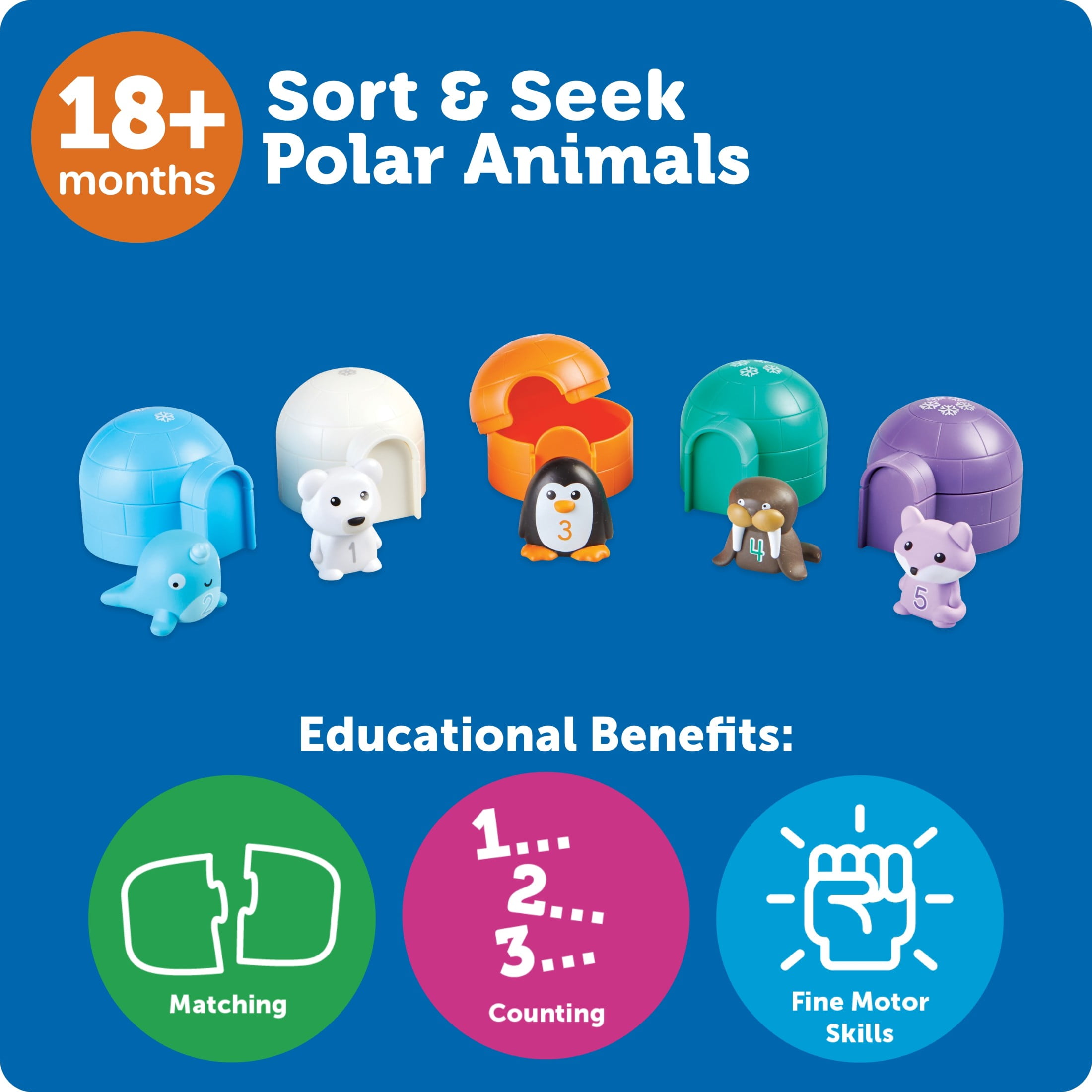 Learning Resources Sort and Seek Polar Animals Toddler Learning Toys for Boys and Girls  Sorting Toys for Kids   Ages 18+ months