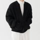 thumbnail image 3 of Cárdigan de cuello redondo con cremallera, chaqueta azul, suéteres de punto para hombres, abrigo de cuello redondo con cremallera, ropa para hombre, sudaderas elegantes, divertidas y cálidas, 3 of 5