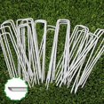 thumbnail image 1 of 30pcs Garden Stakes Galvanized Landscape Staples, U-Type Turf Staples For Artificial Grass, Rust Proof Sod Pins Stakes For Securing Fences Weed Barrier, Outdoor Wires Cords Tents Tarps, 6in, 1 of 4
