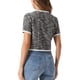 thumbnail image 3 of CHAQUETA DE PUNTO DE TWEED PARA MUJERES INSPIRE CHIC, MANGA CORTA, CUELLO REDONDO, CORTA, NEGRO L, 3 of 6