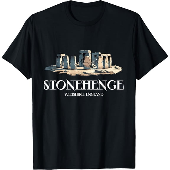Stonehenge T-Shirt men and women can wear, black, white, gifts