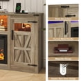 thumbnail image 6 of Blotout 95" Fireplace TV Stand for TVs up to 100" with 60" Electric Fireplace, Large Farmhous Media Entertainment Center w/LED Lights/Power Outlets & Barn Doors Storage Cabinet for Living Room,Gray, 6 of 9