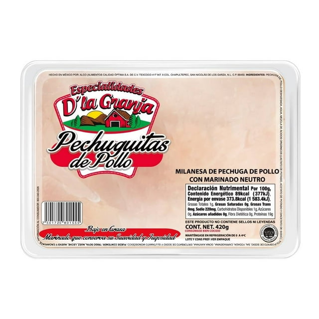Milanesa de pechuga de pollo Especialidades D' La Granja con marinado neutro 420 g