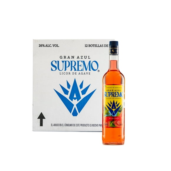 Caja Licor De Agave Gran Azul Supremo Guayaba 1000 Ml