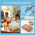 thumbnail image 4 of Axidou Ice Trays for Freezer, 3 Pack, Silicone Ice Cube Trays with Lids, BPA Free, Blue Yellow Pink, 4 of 6