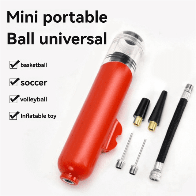 Two-Way Mini Pump Football Basketball Volleyball Toy Swimming Ring Life Jacket Inflatable Portable Pump Red