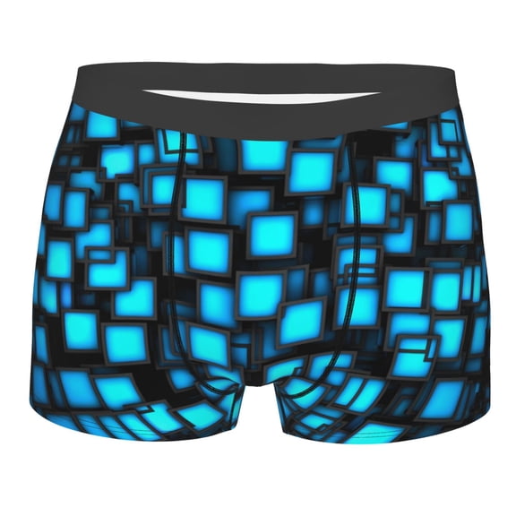 Saiise Geometry Dash Men's Underwear Boxer Briefs Cotton Trunks Short Leg Underwear (S-XXL)