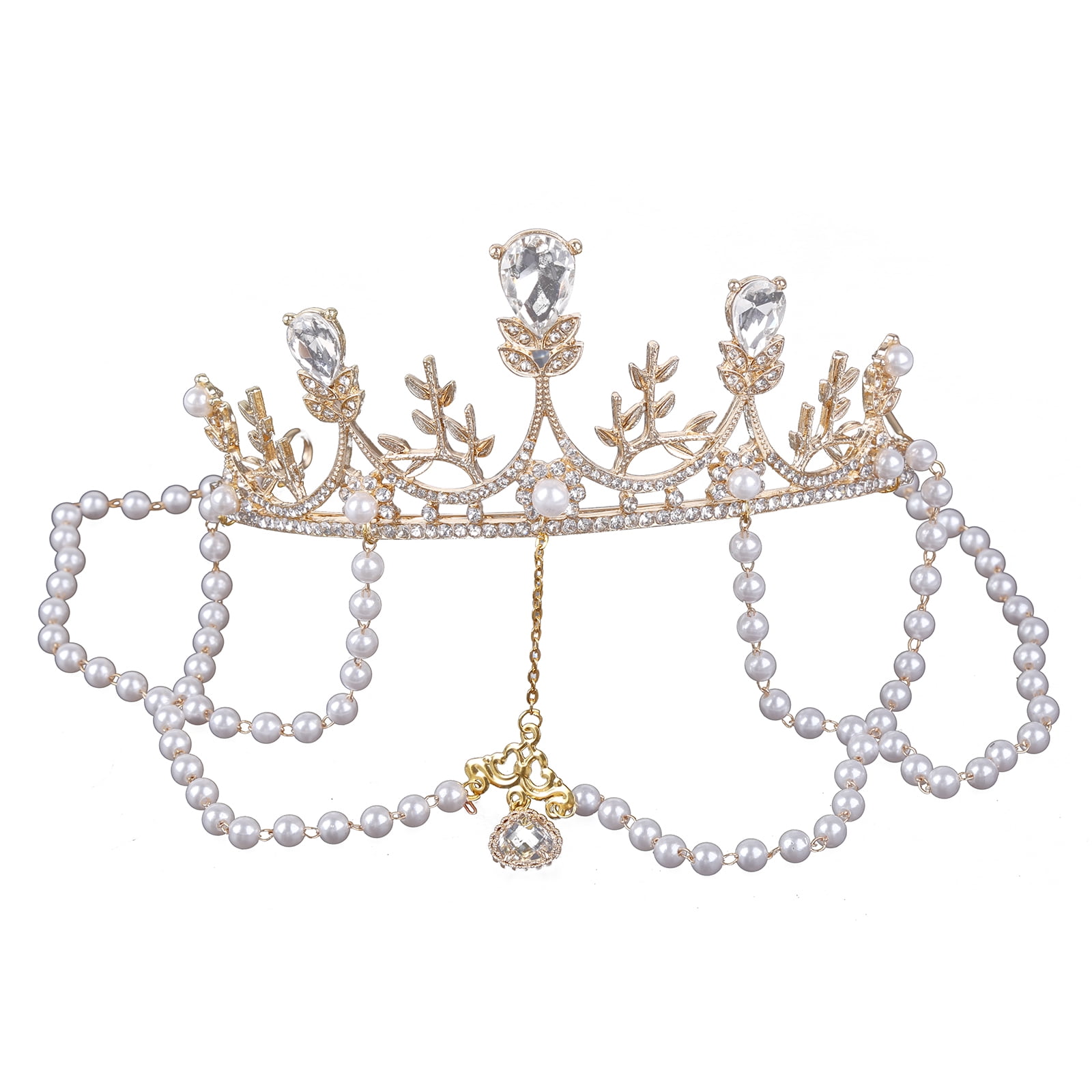 død manuskript klodset Vintage Pearl Tiara Queen Crown for Bride Jewelries Fit Birthday Pageant  Prom - Walmart.com