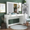 thumbnail image 5 of Furniture of America Olive White Wood Vanity with LED Lights, 5 of 8