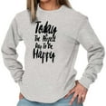 thumbnail image 3 of Perfect Day Happy Inspiring Happiness Women's Long Sleeve T Shirt Brisco Brands S, 3 of 6