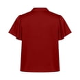 thumbnail image 7 of FRSASU Womens Tops Dressy Casual Summer Flutter Sleeve T-Shirts Trendy Ruffle Short Sleeve Loose V-Neck Tunic Tops Red, 7 of 7