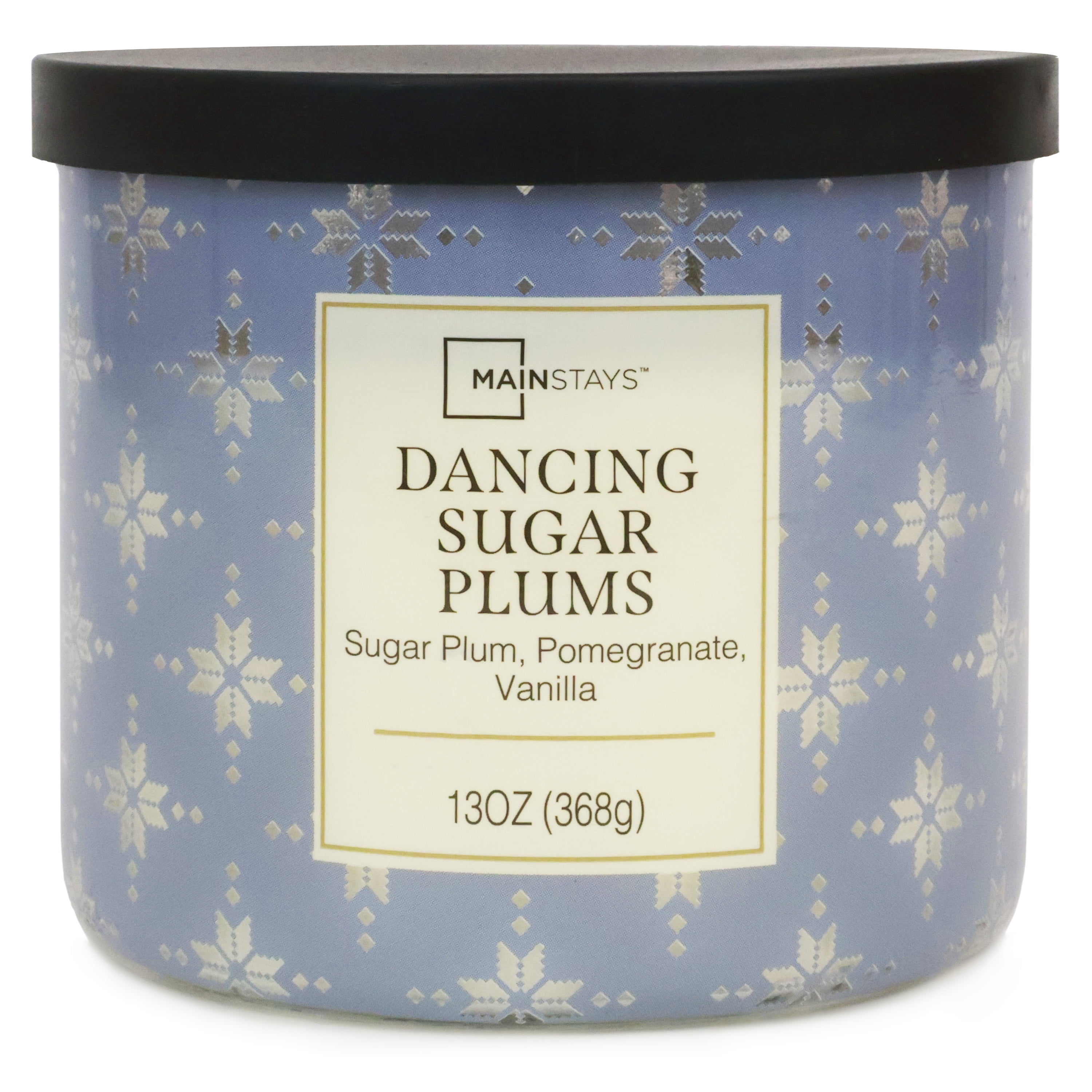 Mainstays Dancing Sugar Plums Snowflake 3-Wick Candle, 13 Ounce