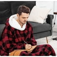 thumbnail image 5 of Wearable Blanket Hoodie, Hoodie Flannel Oversized Sherpa Fleece Sweatshirt Blanket with Giant Hood Pocket and Sleeves for Adult, 5 of 6
