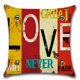 thumbnail image 3 of Juego de 4 fundas de almohada de lino y poliéster, fundas de almohada para coche, juego de decoración de sofá cama, 45x45cm (hogar/amor) ER, 3 of 5