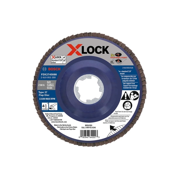 Disco de solapa Bosch FDX2750080 12,7 cm X-LOCK 80 Grit Metal