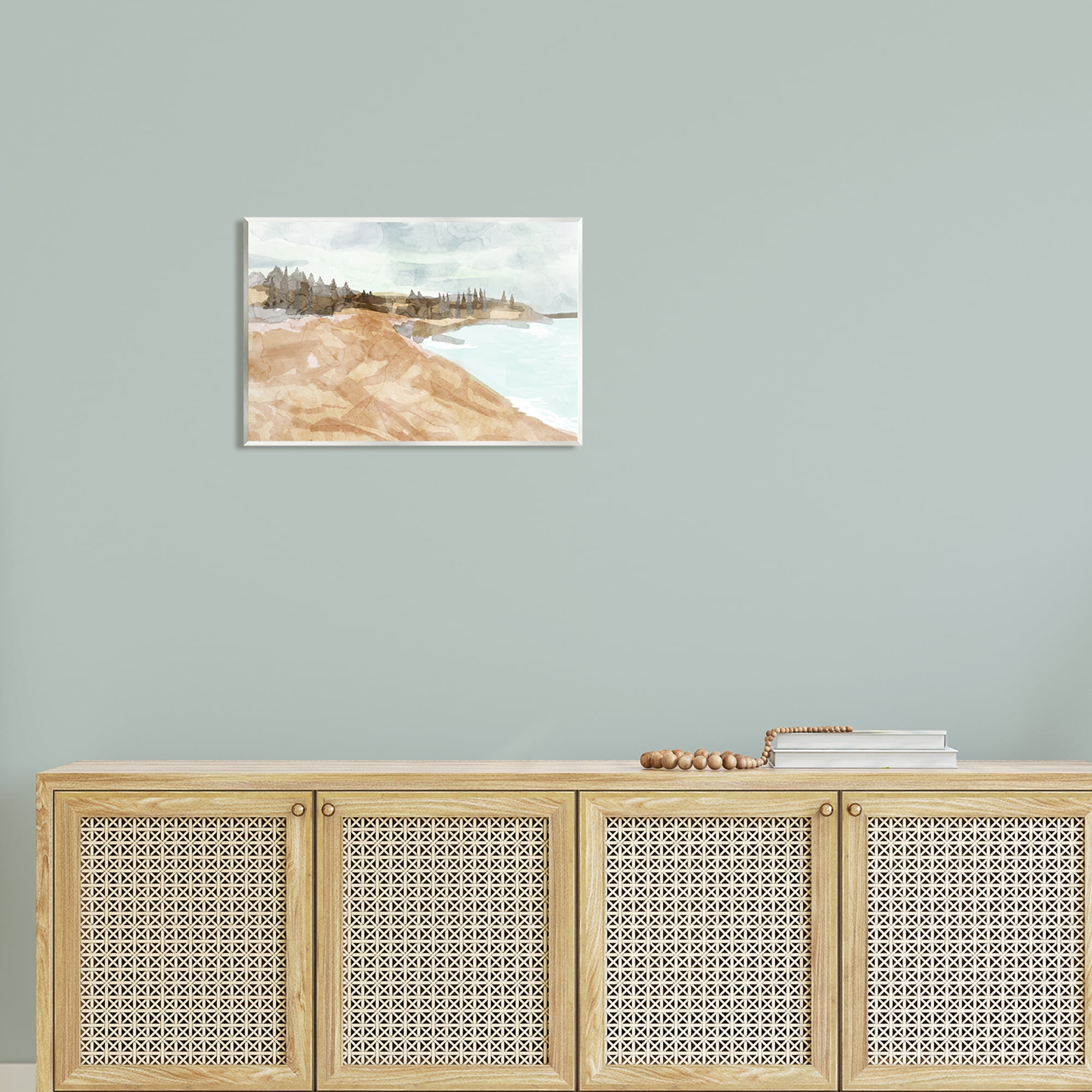 Stupell Abstract Sandy Beach Coastal Landscape Landscape Painting Wall Plaque Unframed Art Print Wall Art