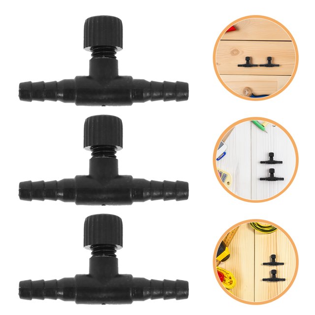 PAMINGONO 10Ud En T Para Acuario Con Control De Volumen De Aire 5Mm Negro