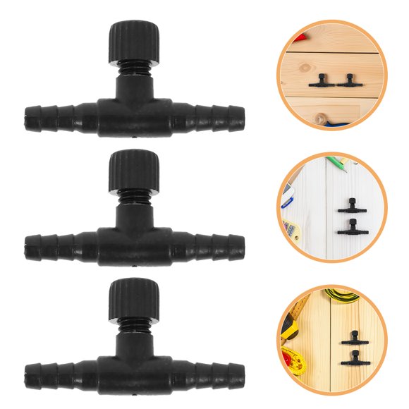 PAMINGONO 10Ud En T Para Acuario Con Control De Volumen De Aire 5Mm Negro