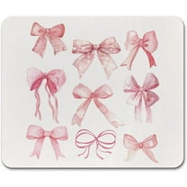 Trendy Pink Bow Coquette Mouse Pad, Office Supplies Mouse Pad, Pink Desk Accessories, Girly Mouse Pads for Desk Gaming Working, Gamer Girl Accessories, Gifts for Girls Women