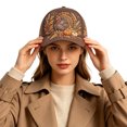 thumbnail image 5 of DefiDgd Fall Pumpkin Turkey Embroidered Baseball Cap,Vintage Rustic Style Washable Adjustable Hat for Man Women Fall Thanksgiving Daily Outdoor Holiday Party Headwear Accessories(J), 5 of 6