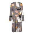 Halloween Dresses for Women 2024 Trendy Pumpkin Bats Print Dresses Long