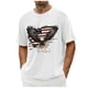 thumbnail image 1 of Tops para hombre, blusas y camisas de cuello redondo y manga corta para hombre. Top/camisa de cuello redondo y manga corta con estampado del Día de la Independencia para hombre. Tops para hombre., 1 of 5
