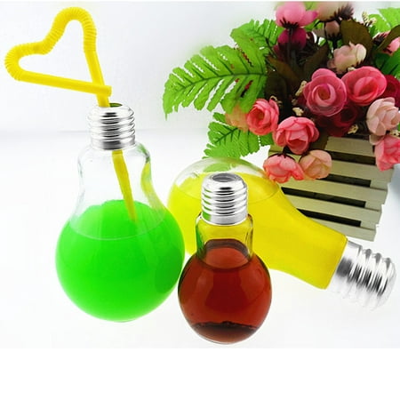 

Summer Bulb Water Bottle Brief Cute Milk Juice Light Bulbs Cup Leak-proof