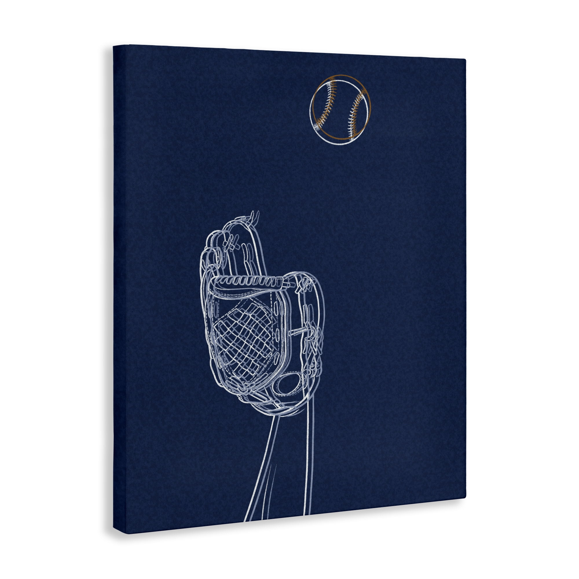Stupell Industries Baseball Lines Contour Canvas Wall Art, design by Marcus Prime