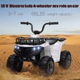thumbnail image 6 of TROPOW 12V Ride On Toys for Boys,Kids Ride On ATV,4 Wheeler Electric Vehicle for Kids,Battery Powered Quad Toy Vehicle with Music,Horn,High Low Speeds,Led Lights,Electric Ride On Toy,White, 6 of 7