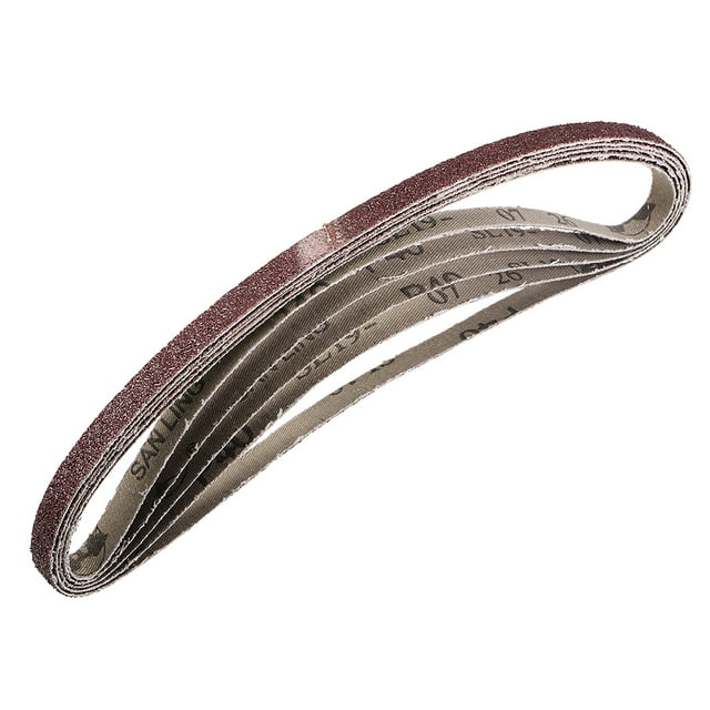 Cinta de lijado de 3/8 pulgadas x 21 pulgadas 40 granos Cintas de lija para lijadora de banda 5 piezas