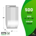 thumbnail image 2 of Clear Gusseted Plastic Bread Bags, 1 Mil PE Waterproof Storage, 500 Count, 12 x 8 x 30 in, 2 of 8