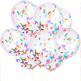 thumbnail image 1 of Globo de látex transparente redondo y largo de 12 pulgadas con lentejuelas y confeti, color donut, para decoración de fiestas, 1 of 2