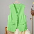 thumbnail image 2 of DondPO Womens Vest Women's Autumn and Winter Vest Small Waistcoat Suit Waistcoat Women's Outerwear Vests Vest Women Trendy Green 3XL, 2 of 6